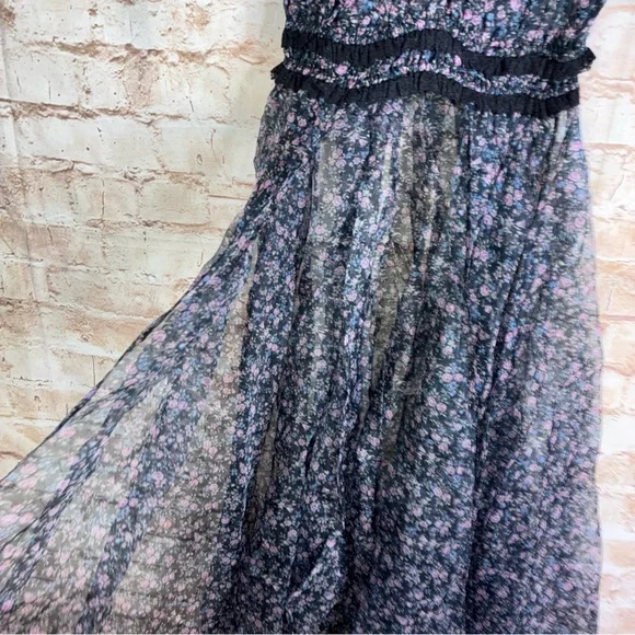 Selkie The Garden Song Boudoir Dress in Black Floral Size XS - Picture 3 of 7